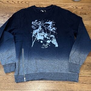 PRPS Men's Navy Blue Graphic Sweater